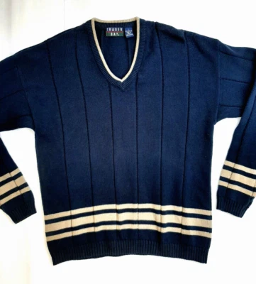 Suéter Trader Bay Para Hombre Talla L Manga Larga Azul Marino 100% Algodón Hecho en India Foto 1 de 4