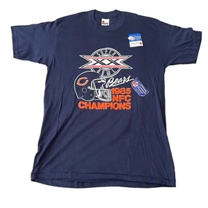 Vintage 1985 NFL Super Bowl XX Chicago Bears NFC Champions T-Shirt Size L USA - Picture 1 of 6