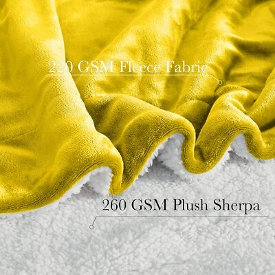 Manta de cama grande ultra suave pesada GSM Sherpa mantas de vellón lanza doble reina Foto 1 de 4