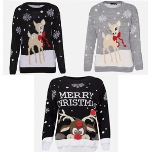 Unisex Kinder Jungen Mädchen Strick Xmas Weihnachten Festlich Pullover Pulli Sweater - Bild 1 von 4