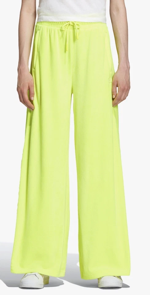 Adidas Originals JEREMY SCOTT VELOUR TRACK PANT Women SMALL Solar Yellow A-1