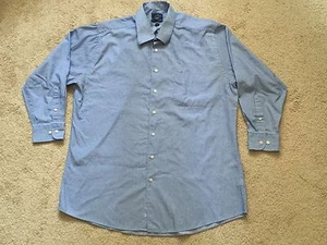 Dockers Men's Shirt Dress Collared Button Up Long Sleeve SZ XL Blue Pin Strip - Picture 1 of 6