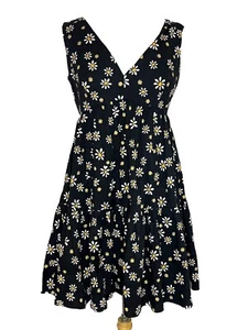 Kate Spade Dress Daisy Flower Print Black Sleeveless Women’s Size 6 - Picture 1 of 6