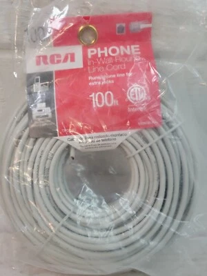 BRAND NEW RCA Audiovox 100 FT. TP004R PHONE HOOK-UP CORD - Image 1 of 2