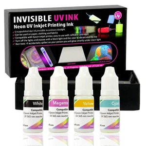 Professional Invisible UV Ink for Inkjet Printers 4 Colors Set, 10 ml/Color, ... - Picture 1 of 9