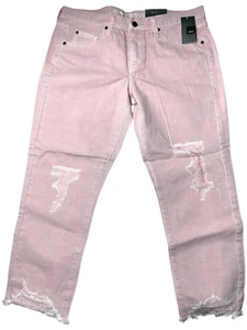 MOSSIMO JEANS UNISEX SIZE 10/30/R. MID-RISE BOYFRIEND CROP. PINK (DISTRESSED). - Picture 1 of 10