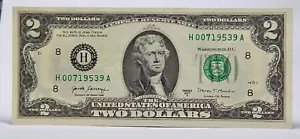 $2 Birthday Note Two Dollar Bill H00719539A UNC July 9 / September 7 1953 - Picture 1 of 1
