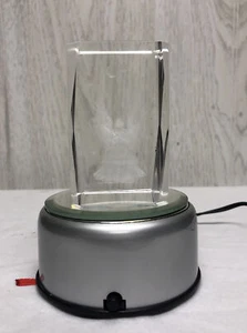 Collectible 3D Angel Laser Etched LED Light Paperweight Base Crystal Glass Cube - Picture 1 of 12