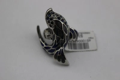 $38 CHICO'S Azul Esmalte Pez Koi Estrás Cristal Ajustable Anillo Firmado Nuevo Foto 1 de 4