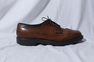 Florsheim Royal Imperial Brown Leather Long Wing 6 Nail V Cleat Blucher 8.5D - Picture 1 of 10