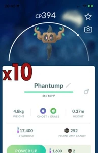 10x Phantump Pokemon Konvolut!! Gute Chance auf Glück und gute IVs!! Go - Bild 1 von 1