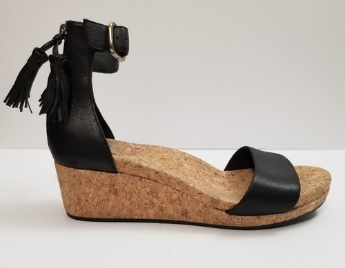 Sandali UGG Australia donna 9 5 Zoe nappa punta aperta zeppa 1019973 pelle nera