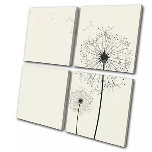 Floral Stencil Nature MULTI CANVAS WALL ART Picture Print VA - Picture 1 of 1