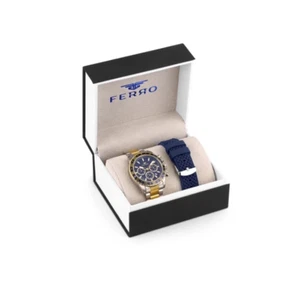 Ferro Steel-Silicone Interchangeable Double Strap Men's Wristwatch ساعة اليد - Picture 1 of 3