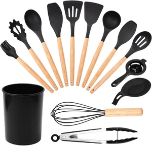 Silikon Kochutensilien Set, 14 Stück Küchenutensilien Set, 446°F Hitzebeständig - Bild 1 von 12