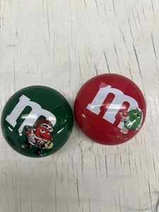Vintage M&M’s grün Weihnachten Urlaub Dose Santa rot Figur Behälter 3" - Bild 1 von 3