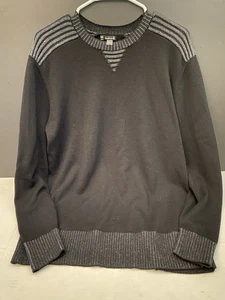 Smartwool Men's L Summit Lane Crew Sweater Wool Blend, Black/Gray - Picture 1 of 4