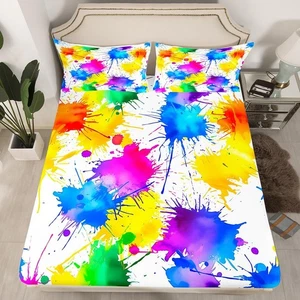 Tie Dye Bettwäsche Set Hippie Tie Dye Bettlaken Set für Kinder Erwachsene Bunt Regen... - Bild 1 von 7
