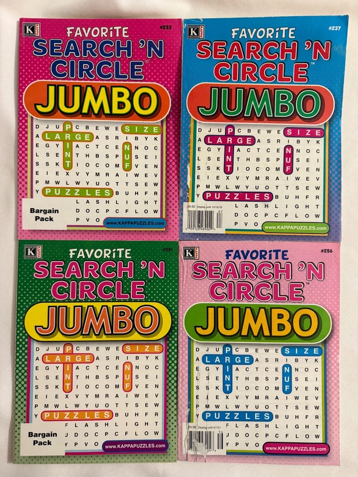 Lot (4) Kappa LARGE PRINT Favorite Search 'n Circle Puzzle Books 2018/21 Lot#2 - Image 1 of 1
