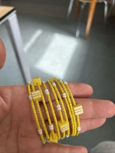 Perlenarmband Memory Damen mehrreihig gelb/ selbstgemacht neu - Bild 1 von 5