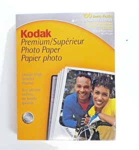 KODAK Premium Photo Paper High Gloss 8.5"x11" 100 Count Inkjet Printers - Sealed - Picture 1 of 4