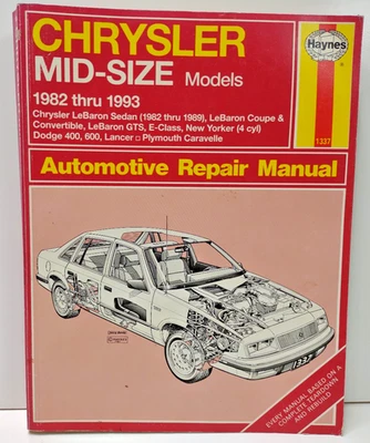 Chrysler 1982-93 coche tamaño mediano LaBarron New Yorker Haynes manual de reparación Foto 1 de 4