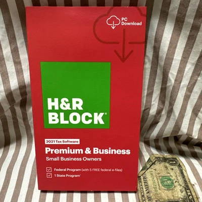 H&R Block Tax Software Premium & Business 2021 - Windows key card Turbotax HR - Image 1 of 4