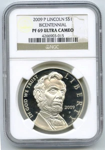 2009-P Lincoln Bicentennial Proof Silver Dollar NGC PF69 Ultra Cameo - P574 - Picture 1 of 2