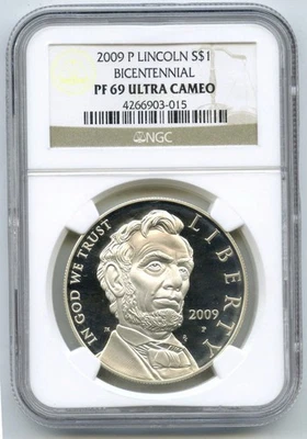 2009-P Lincoln Bicentennial Proof Silver Dollar NGC PF69 Ultra Cameo - P574 - Image 1 of 2
