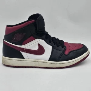 Nike Air Jordan 1 MID Black Noble Red Bred / Black/ W/ 554724-066 Men .Size 10.5 - Picture 1 of 12