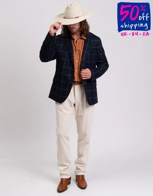 Chaqueta Blazer de Lana Hackett PVP €550 Talla 38R - 48R - S Boucle Check Pico Solapa Foto 1 de 4