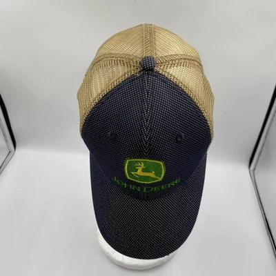 Gorra John Deere correa trasera azul tostado malla camionero bordada para hombre verde granja Foto 1 de 4