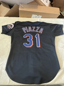 Camiseta deportiva auténtica Mike Piazza Diamond NY Mets limpia para hombre 44 cosida Estados Unidos MLB Russell - Imagen 1 de 9
