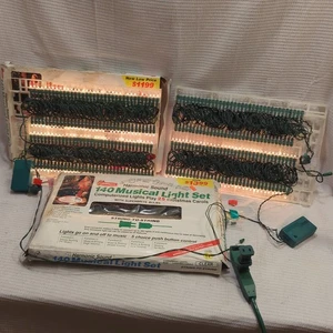 VTG x2 Joybrite Musical Lights  140 Lights 25 Carols Christmas Rare WHITE WORKS - Picture 1 of 4