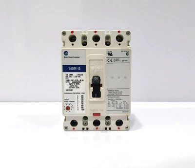 ALLEN BRADLEY 140M-I8P-D10-M  CIRCUIT BREAKER 3P/100A /600V  140MI8PD10M - image 1 of 4