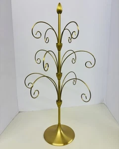 Crate & Barrel Metal Christmas Tree Ornament Stand Gold Tone Color - Picture 1 of 2
