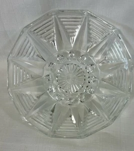 Unique Vintage AH Glass Candy Dish 12-Side Rounded Clear Triangular Design 6.5" - Picture 1 of 5