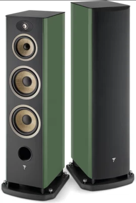 FOCAL ARIA EVO X N. 4 MOSS GREEN HIGH GLOSS COPPIA DIFFUSORI DA PAVIMENTO NUOVI - Immagine 1 di 2