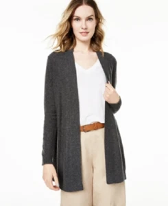 NEW CHARTERS CLUB  GRAY  OPEN FRONT 100% CASHMERE LONG CARDIGAN SIZE 2X WOMEN - Picture 1 of 1