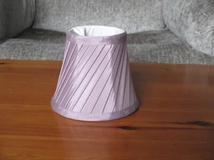 SMALL HEATHER PURPLE PLEATED FABRIC LINED CLIP ON LAMP/LIGHT SHADE (MC) - Picture 1 of 3