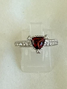 Judith Ripka Sterling Silver Diamoniqe Natural Ruby CZ Ring Size 6 #A2C03 - Picture 1 of 10