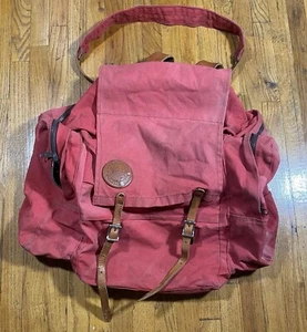 Vintage DULUTH PACK Large Red/Salmon Sun Faded Made in USA Canvas - Picture 1 of 11