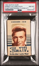 1962 Dutch Gum Card CA19   CLINT EASTWOOD GRADED  10 CARD  PACK PSA 8 NM/MT