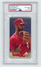 OZZIE SMITH Cardinals Signed 1994 Fleer EXTRA BASES Baseball Card 363 + PSA Auto