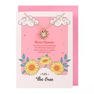 The Sun Celestial Rose Quartz Necklace Card - Picture 1 of 6