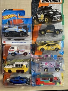 Hot wheels Matchbox bundle x 8 Trucks buses City rescue vehicles new on cards - Picture 1 of 5