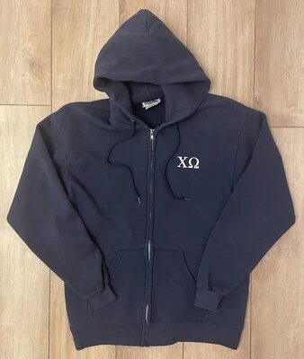 Chaqueta con Capucha Lee Heavyweight Chi Omega Cremallera-Unisex Talla M-Vintage Años 90 Foto 1 de 4