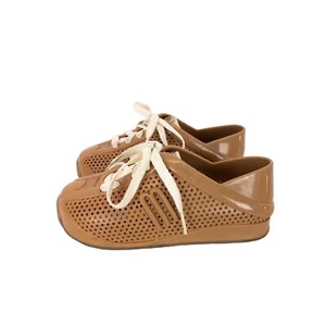 Mini Melissa Kleinkinder braun hellbraun Schnür-Jelly-Sandale niedrige Turnschuhe – UK 9 - Bild 1 von 14