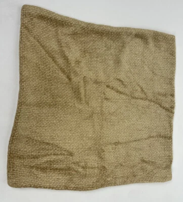"Funda de almohada POTTERY BARN beige dorado chenilla falsificada texturizada trenzada cuadrada 18""" Foto 1 de 4