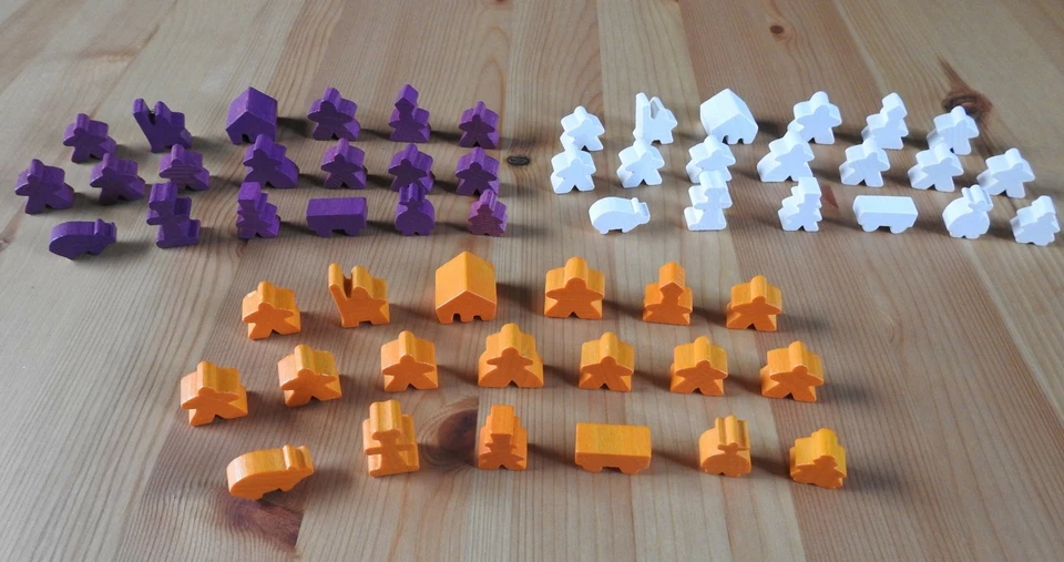 Carcassonne - 19 Wooden Meeples Complete Set | Many Colours | Accessory | New - Image 1 of 4